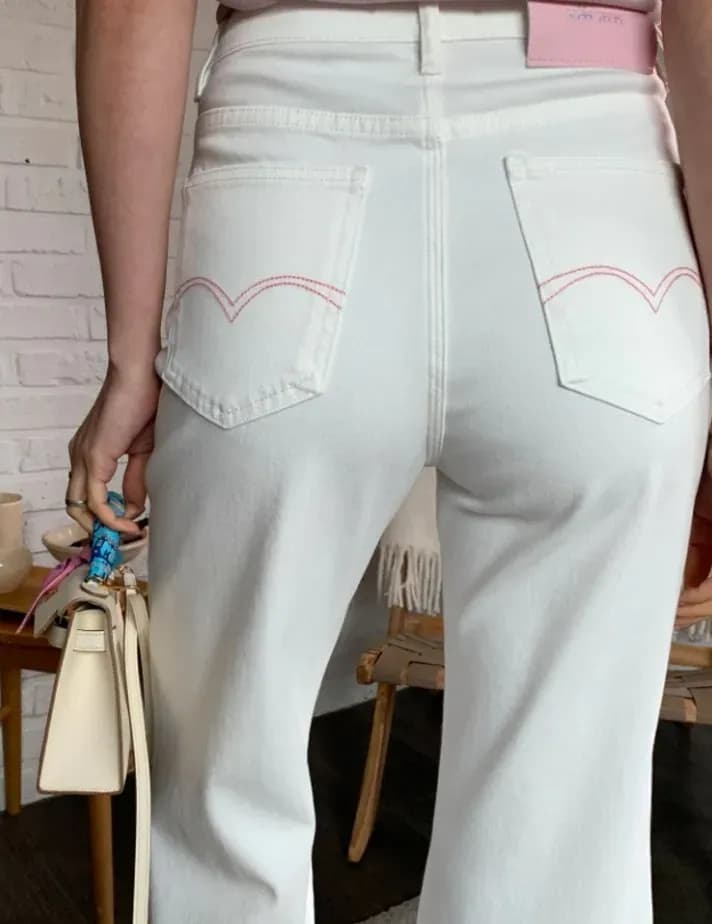 Abigail 粉紅喇叭褲（淺色）