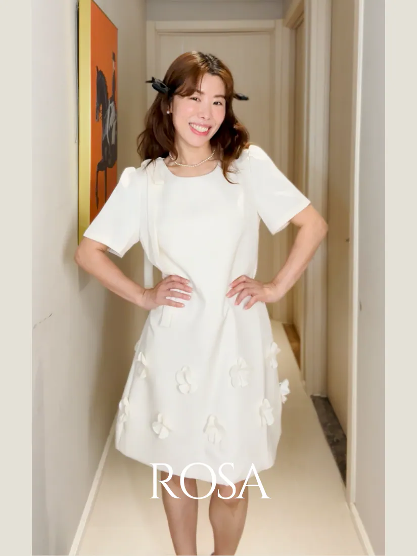 [福利品] Rosa 花瓣A字洋裝 [ 白色 / Free ]