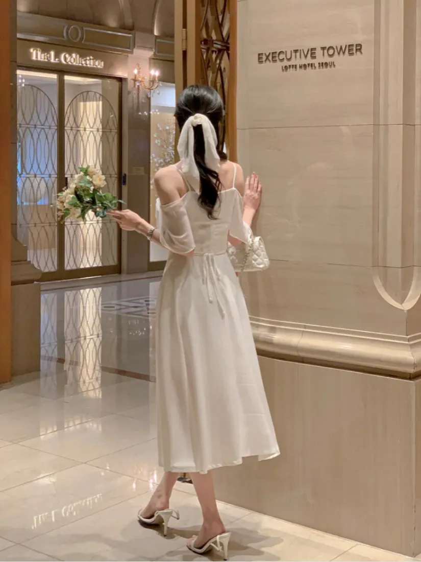 [現貨] Daphne 仙氣荷葉領吊帶洋裝 [ 2色 / Free ]