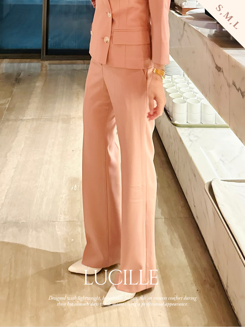 [現貨]Lucille 西服雙排釦套裝長褲 [ 2色 / S ]