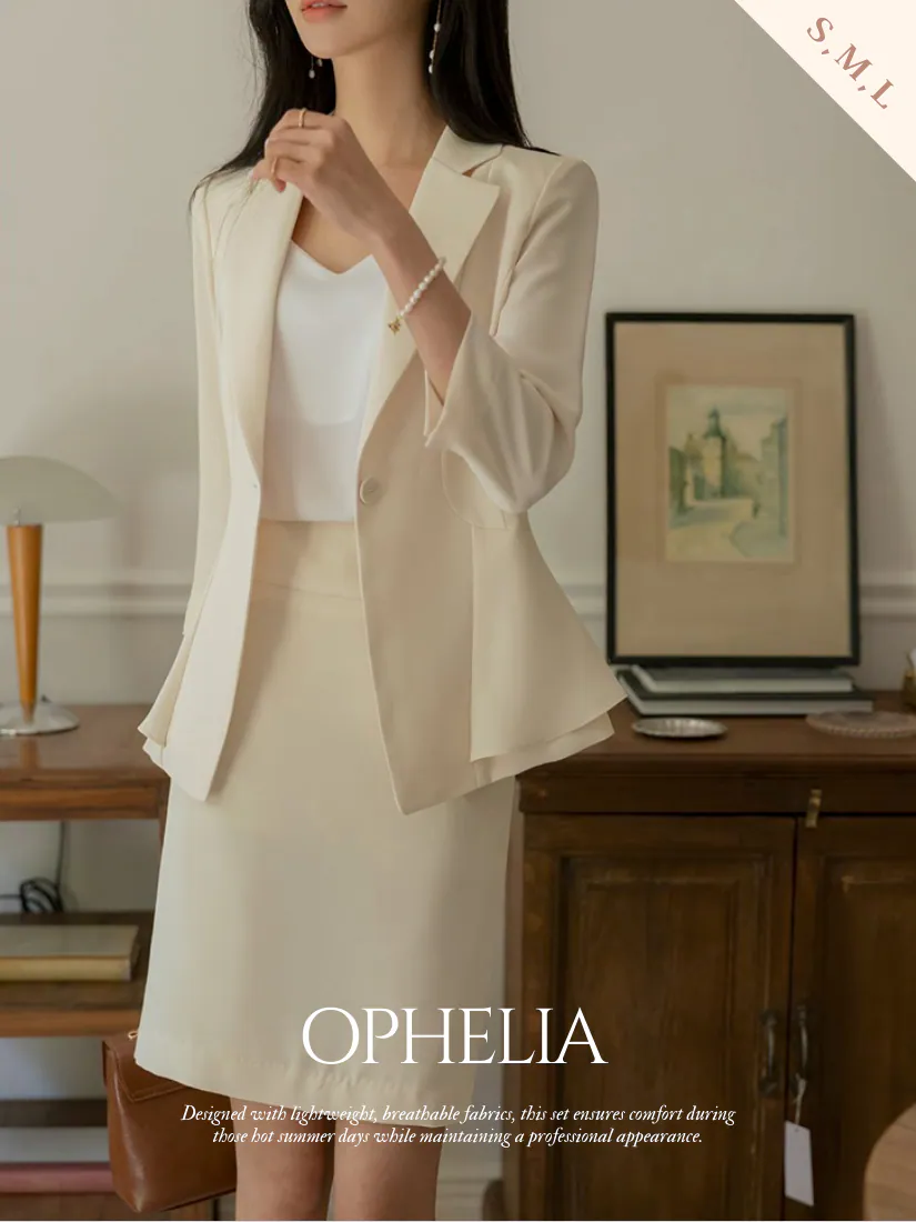 Ophelia西服套裝中短裙 [ 3色 / S,M,L ]